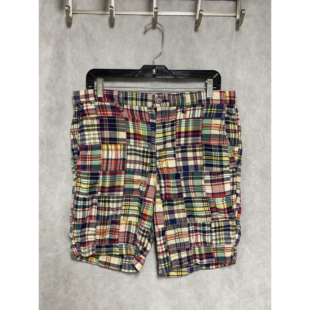 Polo Ralph Lauren Shorts Men 32 Indian Madras Patchwork Flesh Pony Chino Casual - Picture 2 of 10